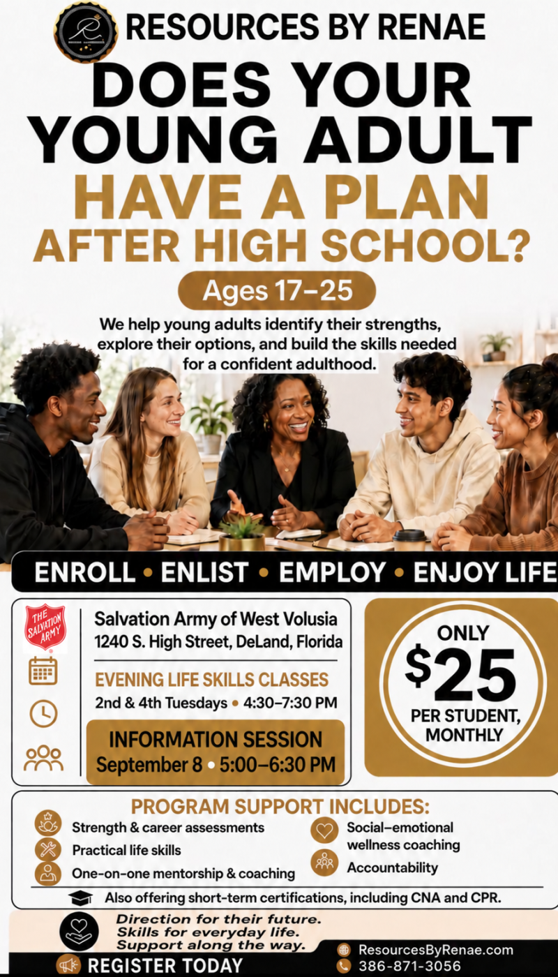 LifeSkills Classes flyer - 2nd-4th tuesdays